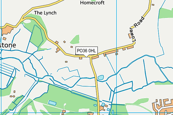 PO36 0HL map - OS VectorMap District (Ordnance Survey) PO36 0HL map - OS VectorMap District (Ordnance Survey)