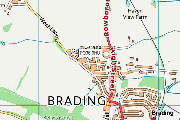 PO36 0HU map - OS VectorMap District (Ordnance Survey) PO36 0HU map - OS VectorMap District (Ordnance Survey)