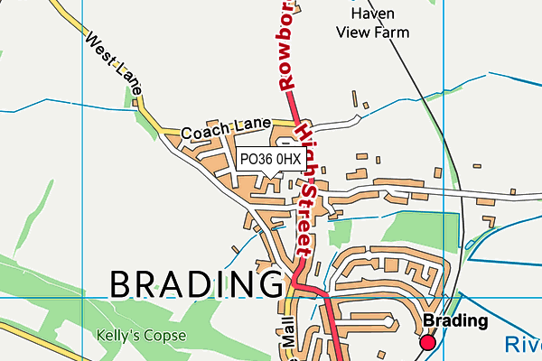 PO36 0HX map - OS VectorMap District (Ordnance Survey) PO36 0HX map - OS VectorMap District (Ordnance Survey)