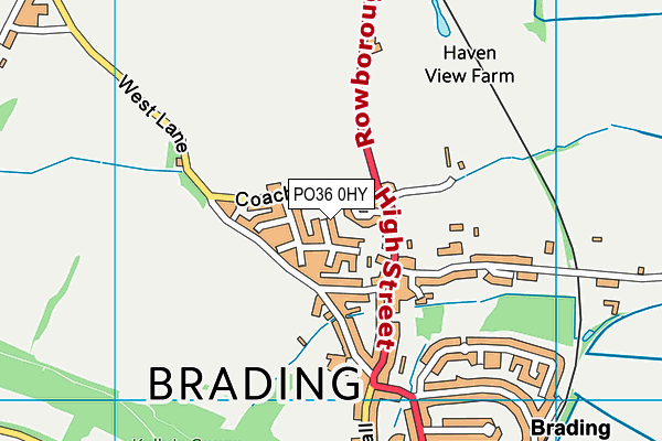 PO36 0HY map - OS VectorMap District (Ordnance Survey) PO36 0HY map - OS VectorMap District (Ordnance Survey)