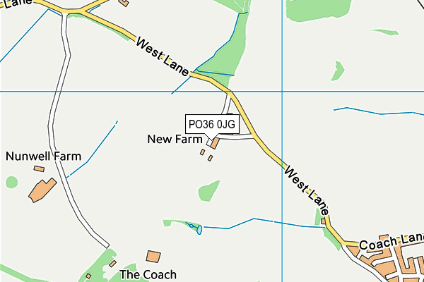 PO36 0JG map - OS VectorMap District (Ordnance Survey) PO36 0JG map - OS VectorMap District (Ordnance Survey)