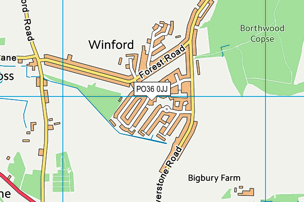 PO36 0JJ map - OS VectorMap District (Ordnance Survey) PO36 0JJ map - OS VectorMap District (Ordnance Survey)