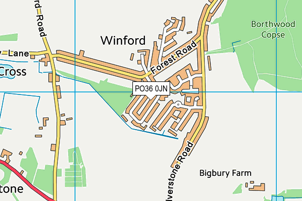 PO36 0JN map - OS VectorMap District (Ordnance Survey) PO36 0JN map - OS VectorMap District (Ordnance Survey)