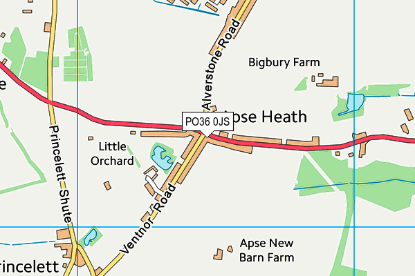 PO36 0JS map - OS VectorMap District (Ordnance Survey) PO36 0JS map - OS VectorMap District (Ordnance Survey)
