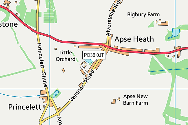 PO36 0JT map - OS VectorMap District (Ordnance Survey) PO36 0JT map - OS VectorMap District (Ordnance Survey)