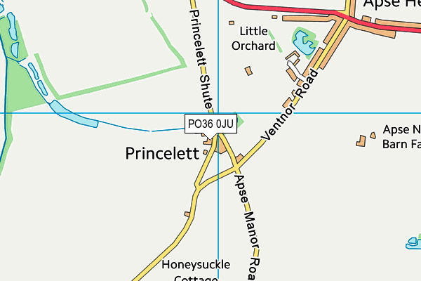PO36 0JU map - OS VectorMap District (Ordnance Survey) PO36 0JU map - OS VectorMap District (Ordnance Survey)