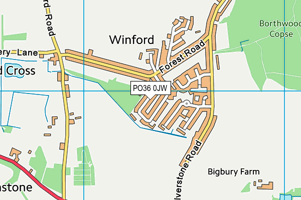 PO36 0JW map - OS VectorMap District (Ordnance Survey) PO36 0JW map - OS VectorMap District (Ordnance Survey)