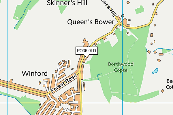 PO36 0LD map - OS VectorMap District (Ordnance Survey)