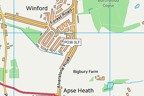 PO36 0LF map - OS VectorMap District (Ordnance Survey) PO36 0LF map - OS VectorMap District (Ordnance Survey)