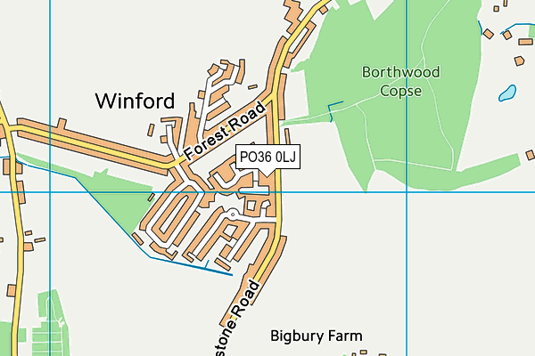 PO36 0LJ map - OS VectorMap District (Ordnance Survey) PO36 0LJ map - OS VectorMap District (Ordnance Survey)