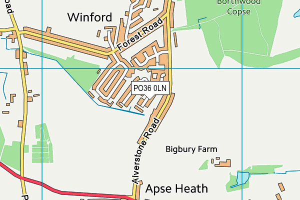 PO36 0LN map - OS VectorMap District (Ordnance Survey) PO36 0LN map - OS VectorMap District (Ordnance Survey)