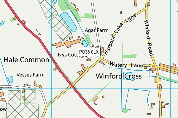PO36 0LX map - OS VectorMap District (Ordnance Survey) PO36 0LX map - OS VectorMap District (Ordnance Survey)
