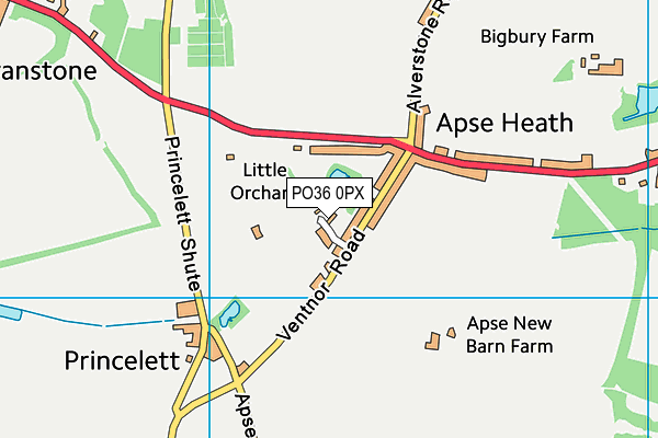 PO36 0PX map - OS VectorMap District (Ordnance Survey) PO36 0PX map - OS VectorMap District (Ordnance Survey)