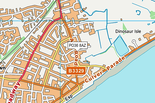 PO36 8AZ map - OS VectorMap District (Ordnance Survey) PO36 8AZ map - OS VectorMap District (Ordnance Survey)