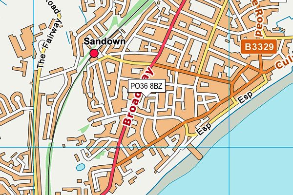 PO36 8BZ map - OS VectorMap District (Ordnance Survey)