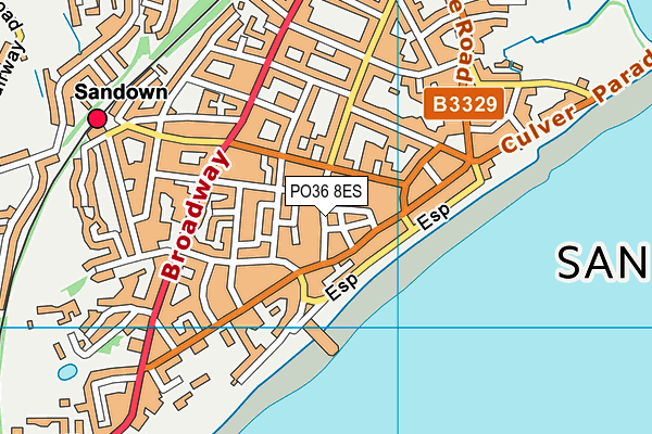 PO36 8ES map - OS VectorMap District (Ordnance Survey) PO36 8ES map - OS VectorMap District (Ordnance Survey)