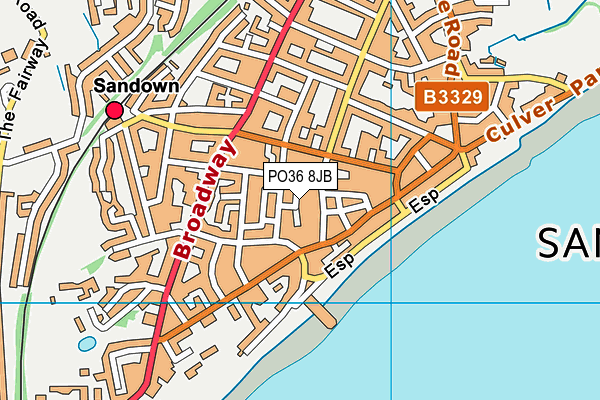 PO36 8JB map - OS VectorMap District (Ordnance Survey) PO36 8JB map - OS VectorMap District (Ordnance Survey)