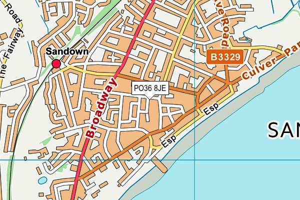 PO36 8JE map - OS VectorMap District (Ordnance Survey) PO36 8JE map - OS VectorMap District (Ordnance Survey)