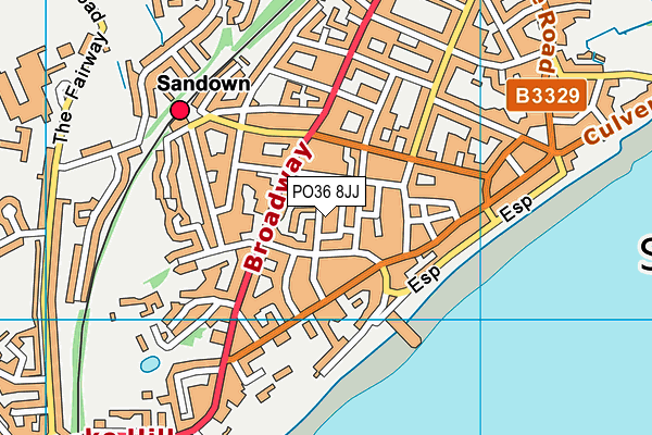 PO36 8JJ map - OS VectorMap District (Ordnance Survey) PO36 8JJ map - OS VectorMap District (Ordnance Survey)