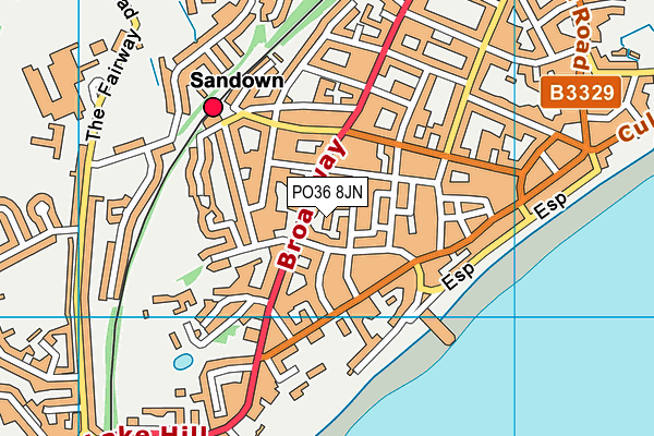 PO36 8JN map - OS VectorMap District (Ordnance Survey) PO36 8JN map - OS VectorMap District (Ordnance Survey)