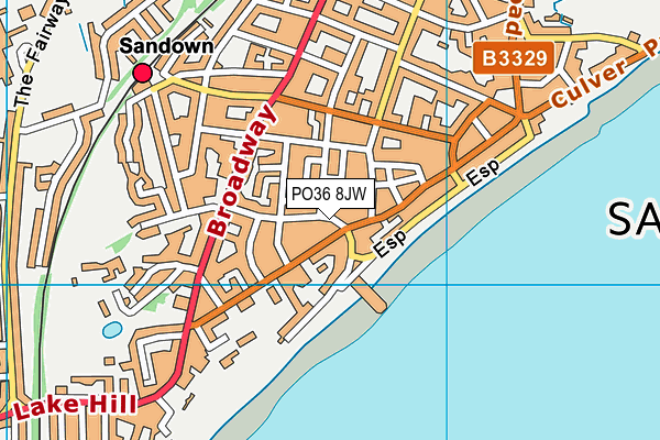 PO36 8JW map - OS VectorMap District (Ordnance Survey) PO36 8JW map - OS VectorMap District (Ordnance Survey)