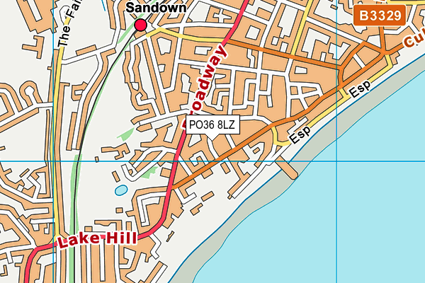 PO36 8LZ map - OS VectorMap District (Ordnance Survey) PO36 8LZ map - OS VectorMap District (Ordnance Survey)