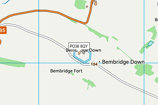 PO36 8QY map - OS VectorMap District (Ordnance Survey) PO36 8QY map - OS VectorMap District (Ordnance Survey)
