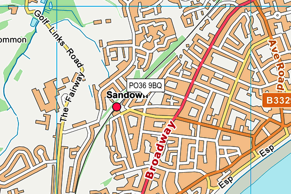 PO36 9BQ map - OS VectorMap District (Ordnance Survey) PO36 9BQ map - OS VectorMap District (Ordnance Survey)