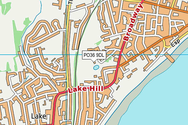 PO36 9DL map - OS VectorMap District (Ordnance Survey)