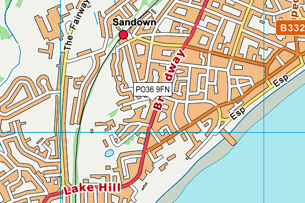 PO36 9FN map - OS VectorMap District (Ordnance Survey) PO36 9FN map - OS VectorMap District (Ordnance Survey)