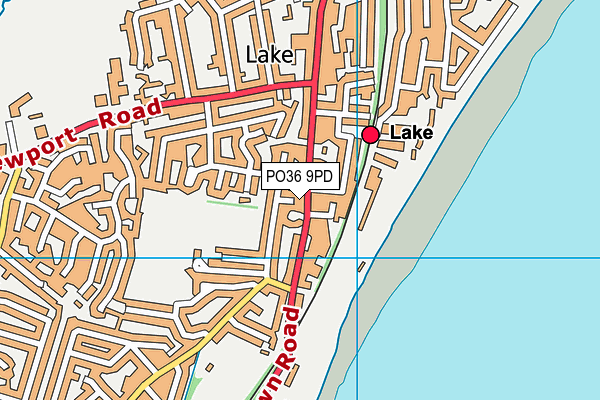 PO36 9PD map - OS VectorMap District (Ordnance Survey)