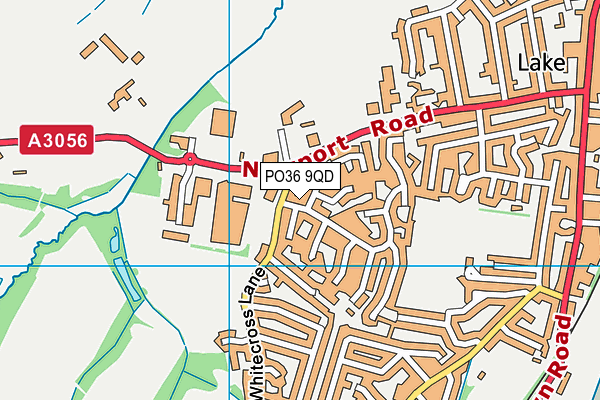 PO36 9QD map - OS VectorMap District (Ordnance Survey)