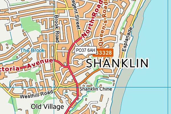 PO37 6AH map - OS VectorMap District (Ordnance Survey)
