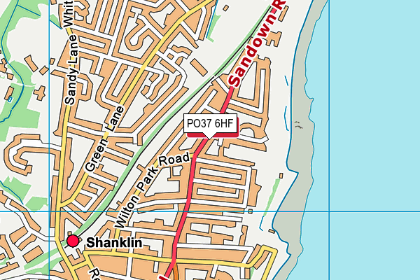 PO37 6HF map - OS VectorMap District (Ordnance Survey)