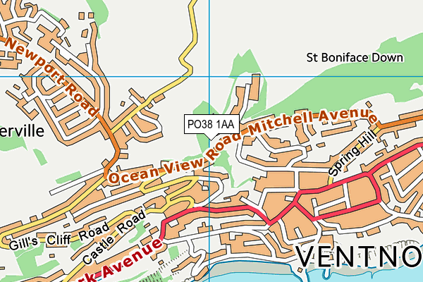 PO38 1AA map - OS VectorMap District (Ordnance Survey) PO38 1AA map - OS VectorMap District (Ordnance Survey)