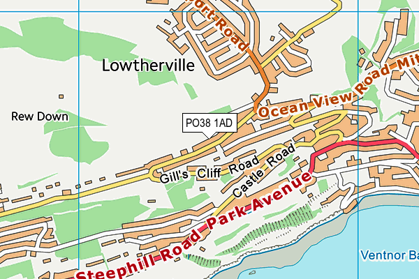 PO38 1AD map - OS VectorMap District (Ordnance Survey) PO38 1AD map - OS VectorMap District (Ordnance Survey)