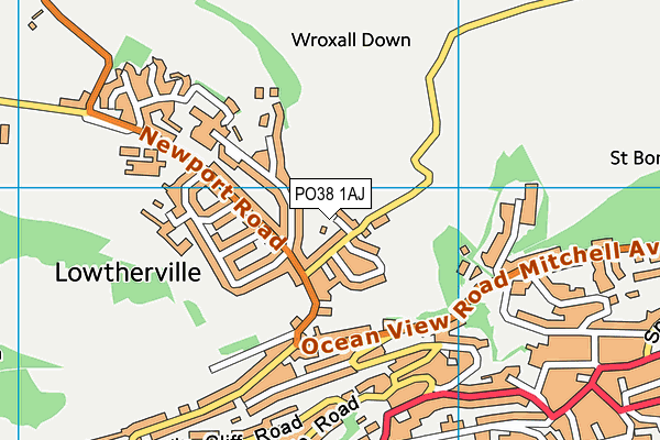 PO38 1AJ map - OS VectorMap District (Ordnance Survey) PO38 1AJ map - OS VectorMap District (Ordnance Survey)