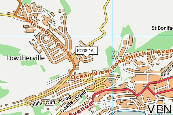PO38 1AL map - OS VectorMap District (Ordnance Survey)