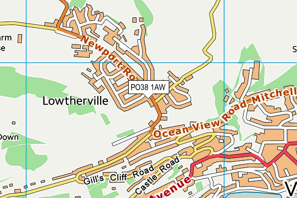 PO38 1AW map - OS VectorMap District (Ordnance Survey) PO38 1AW map - OS VectorMap District (Ordnance Survey)