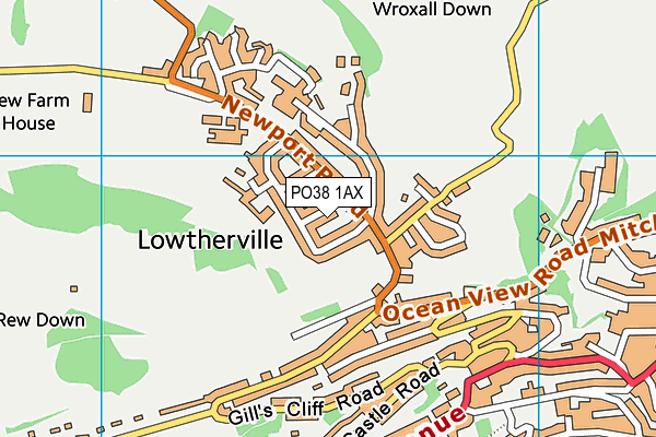 PO38 1AX map - OS VectorMap District (Ordnance Survey)