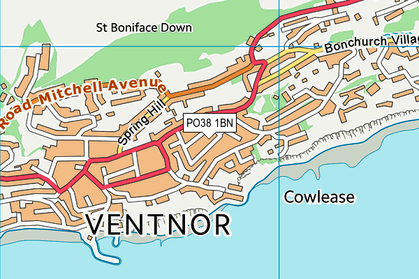 PO38 1BN map - OS VectorMap District (Ordnance Survey) PO38 1BN map - OS VectorMap District (Ordnance Survey)