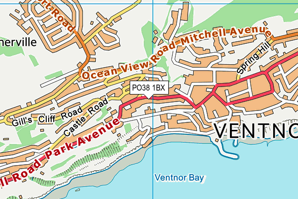 PO38 1BX map - OS VectorMap District (Ordnance Survey) PO38 1BX map - OS VectorMap District (Ordnance Survey)