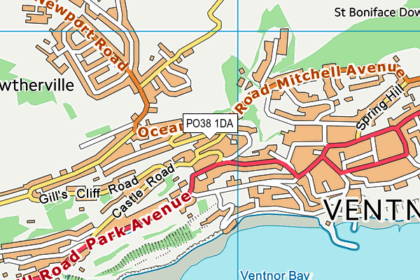PO38 1DA map - OS VectorMap District (Ordnance Survey) PO38 1DA map - OS VectorMap District (Ordnance Survey)