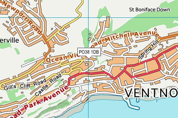PO38 1DB map - OS VectorMap District (Ordnance Survey) PO38 1DB map - OS VectorMap District (Ordnance Survey)