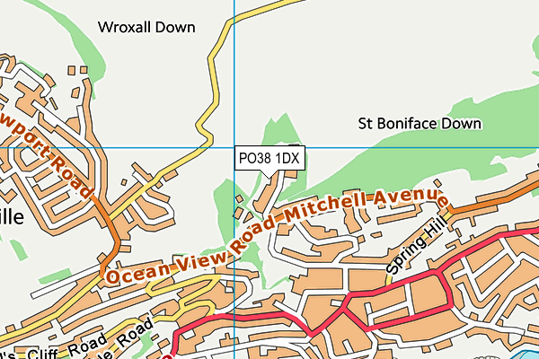 PO38 1DX map - OS VectorMap District (Ordnance Survey) PO38 1DX map - OS VectorMap District (Ordnance Survey)