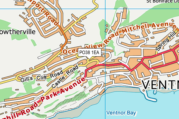 PO38 1EA map - OS VectorMap District (Ordnance Survey) PO38 1EA map - OS VectorMap District (Ordnance Survey)