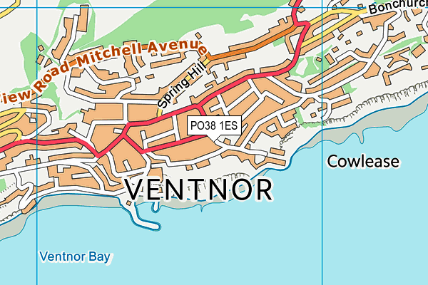 PO38 1ES map - OS VectorMap District (Ordnance Survey)