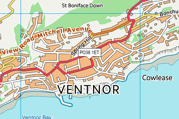 PO38 1ET map - OS VectorMap District (Ordnance Survey) PO38 1ET map - OS VectorMap District (Ordnance Survey)