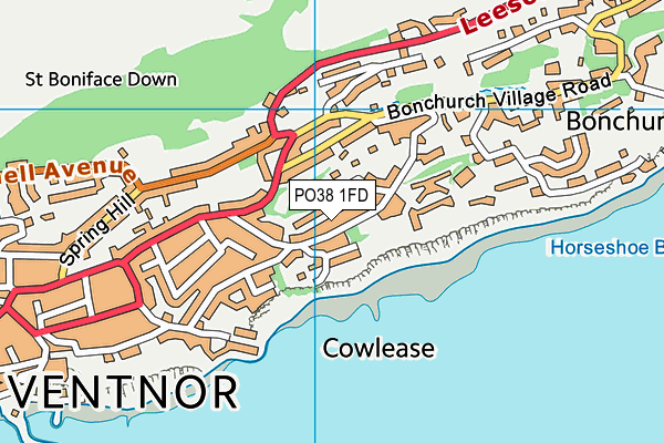 PO38 1FD map - OS VectorMap District (Ordnance Survey)