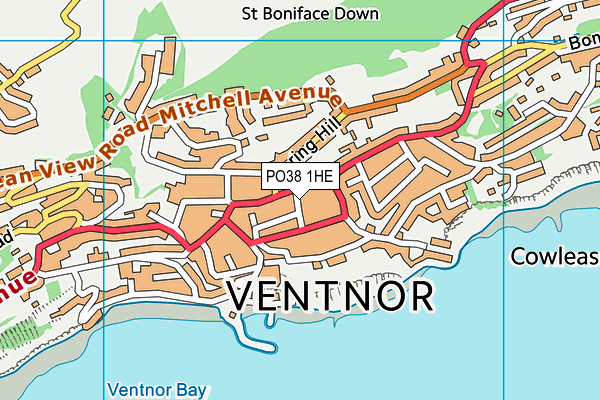 PO38 1HE map - OS VectorMap District (Ordnance Survey) PO38 1HE map - OS VectorMap District (Ordnance Survey)